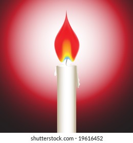 Vector - Ilustración de una vela brillante con fuego o llama