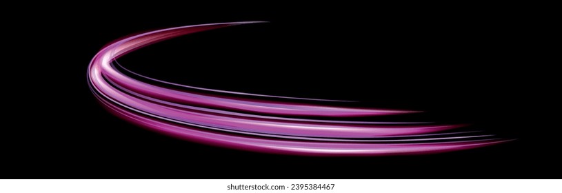 Vector illustration of a bright half ring of pink color.