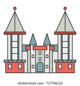 Vector illustration. Bright house with a dark outline