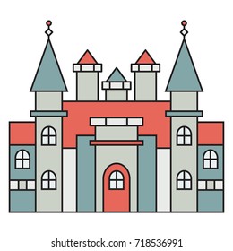 Vector illustration. Bright house with a dark outline