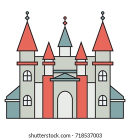 Vector illustration. Bright house with a dark outline