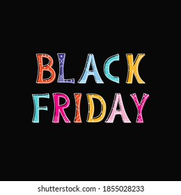 Ilustración vectorial de una tipografía aislada brillante con letras Black Friday. Plantilla para afiches, banner web y publicitario, volante, envío de anuncios y correo, publicación de blog o artículo.