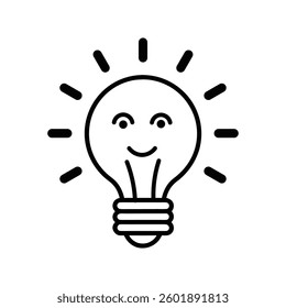 A vector illustration of bright lightbulb mascot symbolizing of innovation