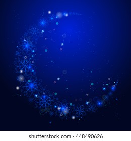 Vector illustration bright moon with the place for your text.