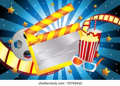 A vector illustration of bright movie background
