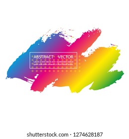 Vector illustration. Bright multi-colored brush stroke. Bright color background