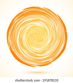 Vector illustration of bright orange shining sun