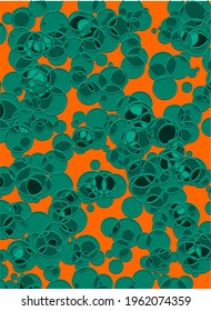 vector illustration of bright orange and teal background