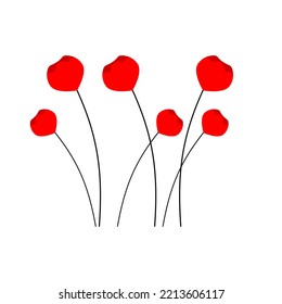 Vector illustration of a bright poppy flower. Anzac memorial day symbol