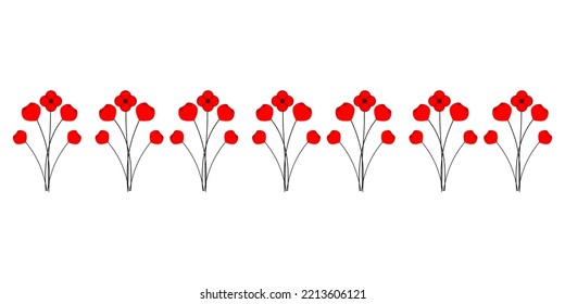 Vector illustration of a bright poppy flower. Anzac memorial day symbol