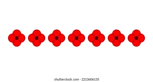 Vector illustration of a bright poppy flower. Anzac memorial day symbol