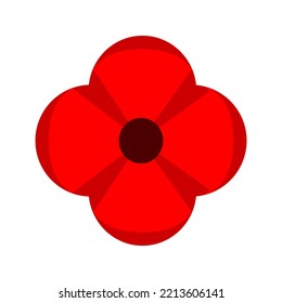 Vector illustration of a bright poppy flower. Anzac memorial day symbol