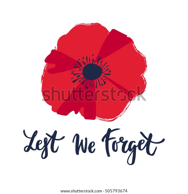 Vector Illustration Bright Poppy Flower Remembrance Stock Vector ...