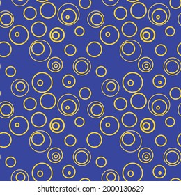 Vector illustration of bright psychedelic seamless pattern with multicolored circles of various shapes