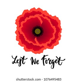 Remembrance Day Poppy Lest We Forget Stock Vector (royalty Free) 1818610670