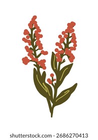ilustração de vetor flores de prado vermelho brilhante