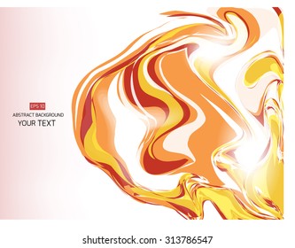 Vector illustration of bright red yellow orange colored abstract background forming by swirl. Colorful abstract gradient liquid metal shape mesh background. EPS10 Design Layout for Your Business.