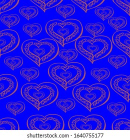 
Vector illustration. Bright seamless festive pattern in the form of abstract hearts. Design for covers, cards, wallpapers, print textile.