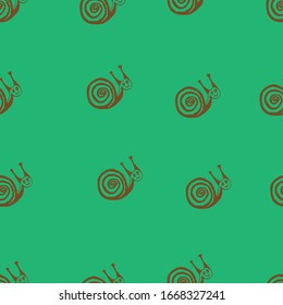 
Vector illustration. Bright seamless pattern in the form of snails insects.