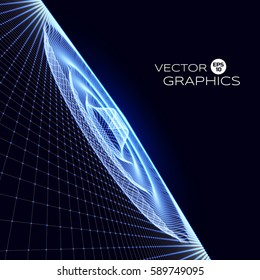 The vector illustration of the bright shiny orange colored grid. 