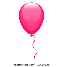 Vector illustration of Bright shiny pink ball on a white background