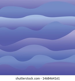 Vector illustration. Bright, simple illustration of sea waves. Beautiful marine illustration. 