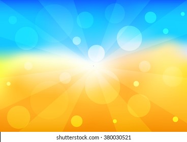  Vector illustration Bright summer background. Blue and yellow background