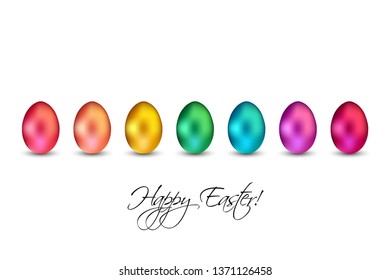 Vector illustration of Brightly colored eggs. Happy easter!