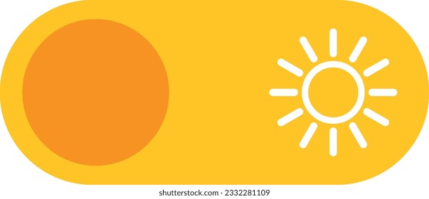 Vector illustration of brightness button on the screen. Sun symbol.