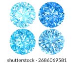 vector illustration of a brilliant sky blue diamond. It is designed to showcase the intricate details of a gemstone with a focus on its facets and sparkling appearance.