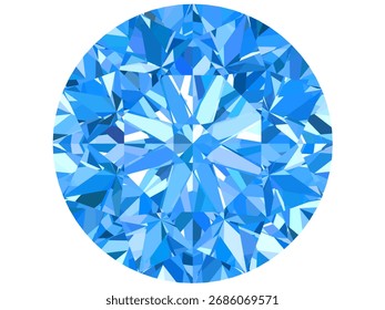 ilustração vetorial de um brilhante diamante azul celeste. Ele é projetado para mostrar os detalhes intrincados de uma pedra preciosa com foco em suas facetas e aparência cintilante.