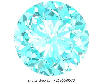 Ilustración vectorial de un brillante diamante azul celeste. Está diseñado para mostrar los intrincados detalles de una piedra preciosa con un enfoque en sus facetas y aspecto brillante.