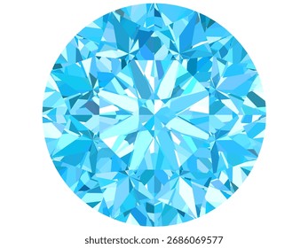 Ilustración vectorial de un brillante diamante azul celeste. Está diseñado para mostrar los intrincados detalles de una piedra preciosa con un enfoque en sus facetas y aspecto brillante.