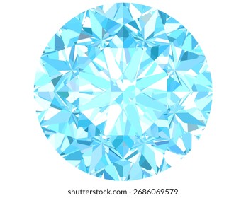 Ilustración vectorial de un brillante diamante azul celeste. Está diseñado para mostrar los intrincados detalles de una piedra preciosa con un enfoque en sus facetas y aspecto brillante.