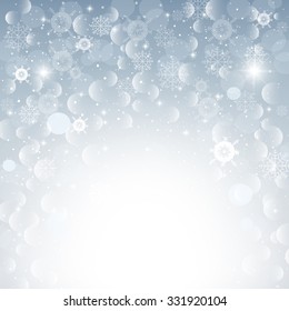 Vector illustration of brilliant snowflakes on winter background. Christmas cards, banners, background.