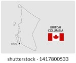 Vector Illustration of British Columbia Map. Canada Province.