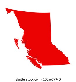 vector illustration of British Columbia map