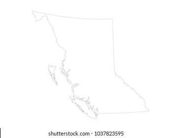 vector illustration of British Columbia map