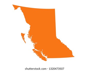vector illustration of British Columbia map