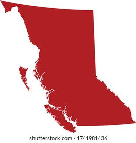 ilustración vectorial del mapa de Columbia Británica