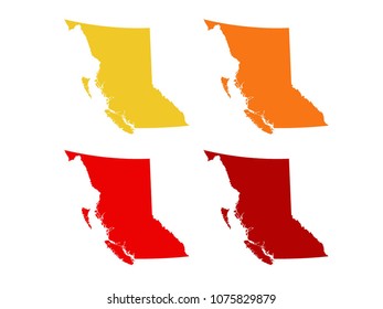 vector illustration of British Columbia maps