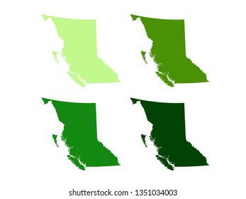 Vector Illustration British Columbia Maps Stock Vector (Royalty Free ...