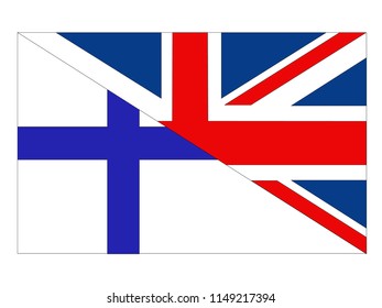 vector illustration of British and Finnish flags