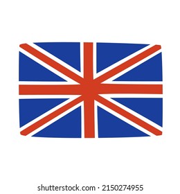 Vector illustration of the British flag. Flag of the United Kingdom