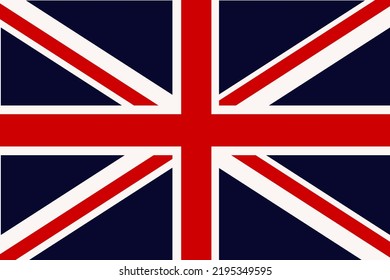 Vector illustration of the British flag. Flag of the United Kingdom of Great Britain and Northern Ireland. State symbol in national colors.