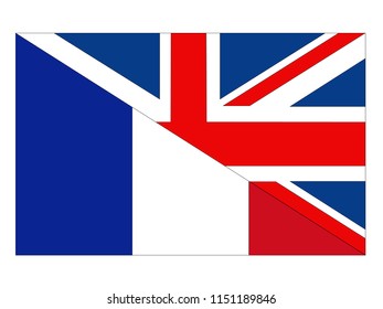 vector illustration of British and French flags 