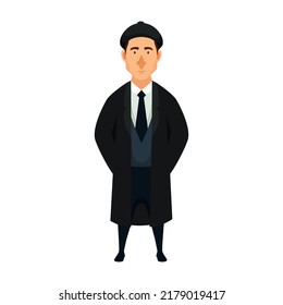 Vector Illustration British Man In Classic Fashion Style