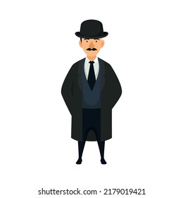 Vector illustration british man in classic fashion style