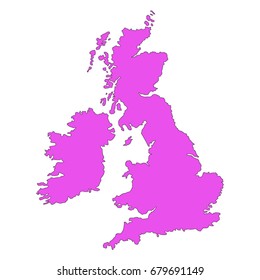 vector illustration of British map 