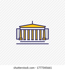 Vector Illustration Of British Museum Icon Colored Line. Beautiful History Element Also Can Be Used As Column Icon Element.